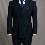 کت و شلوار سرمه ای خط دار اسپرت
